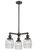 Innovations - 207-BK-G302 - Three Light Chandelier - Franklin Restoration - Matte Black