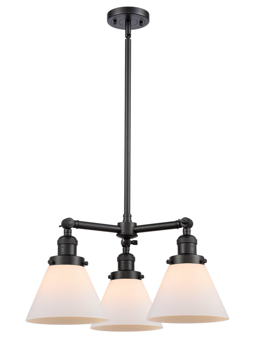 Innovations - 207-BK-G41 - Three Light Chandelier - Franklin Restoration - Matte Black