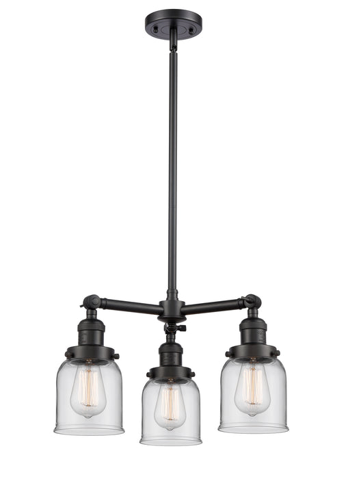 Innovations - 207-BK-G52 - Three Light Chandelier - Franklin Restoration - Matte Black