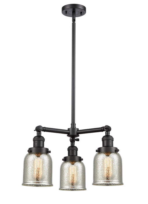 Innovations - 207-BK-G58 - Three Light Chandelier - Franklin Restoration - Matte Black