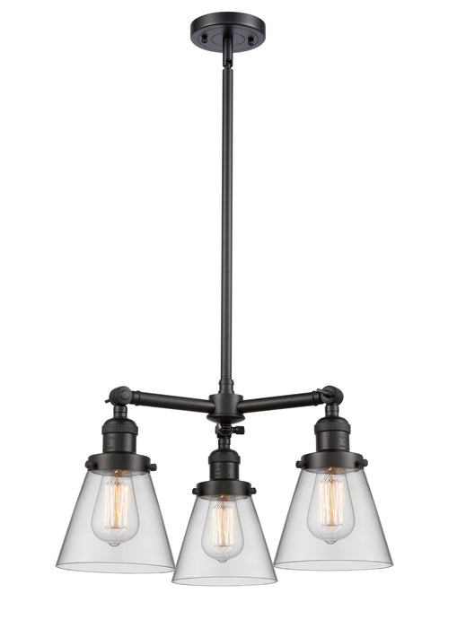 Innovations - 207-BK-G62 - Three Light Chandelier - Franklin Restoration - Matte Black