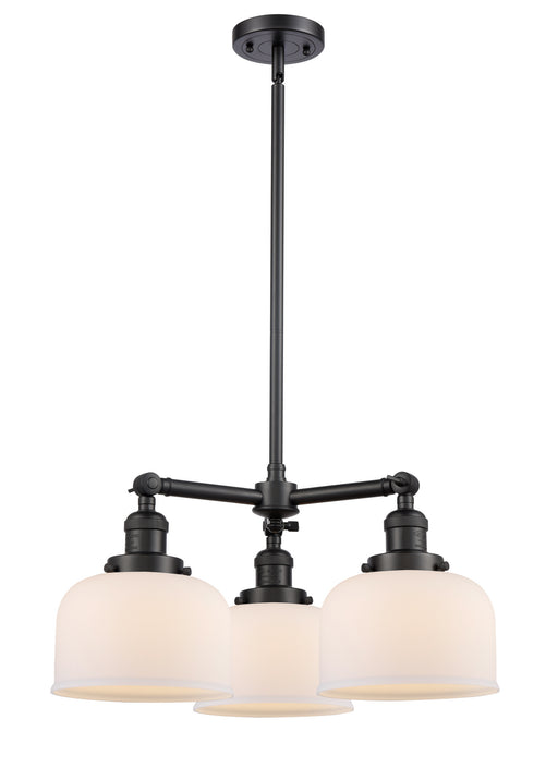Innovations - 207-BK-G71 - Three Light Chandelier - Franklin Restoration - Matte Black