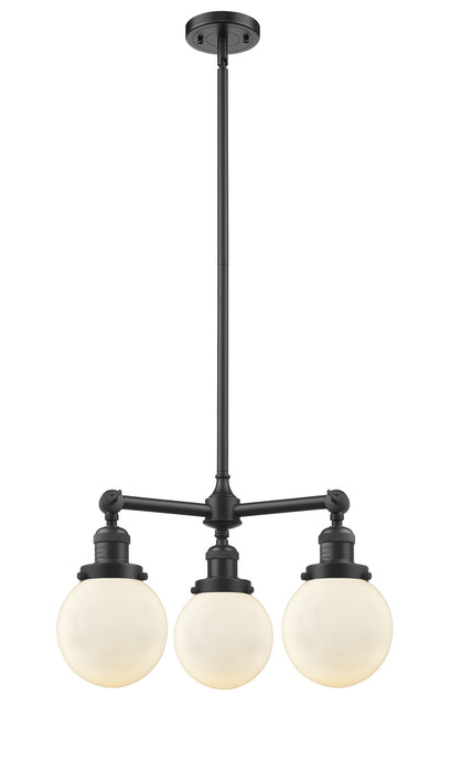 Innovations - 207-OB-G201-6 - Three Light Chandelier - Franklin Restoration - Oil Rubbed Bronze