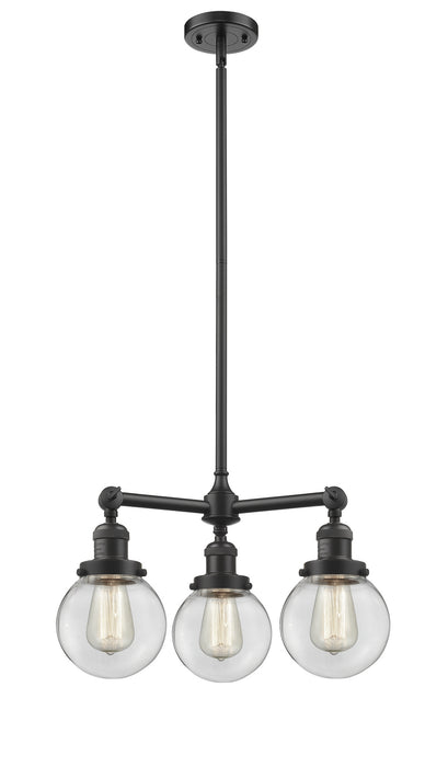Innovations - 207-OB-G202-6 - Three Light Chandelier - Franklin Restoration - Oil Rubbed Bronze