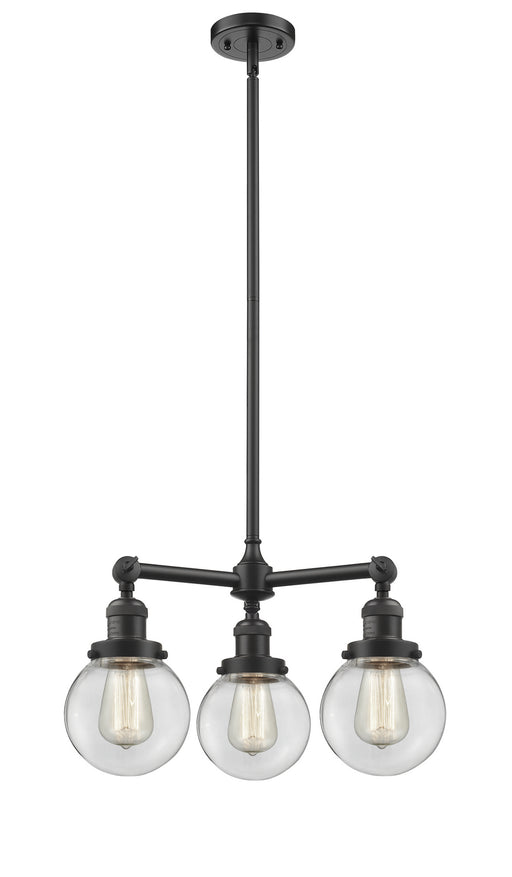 Innovations - 207-OB-G202-6-LED - LED Chandelier - Franklin Restoration - Oil Rubbed Bronze