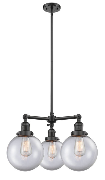 Innovations - 207-OB-G202-8 - Three Light Chandelier - Franklin Restoration - Oil Rubbed Bronze