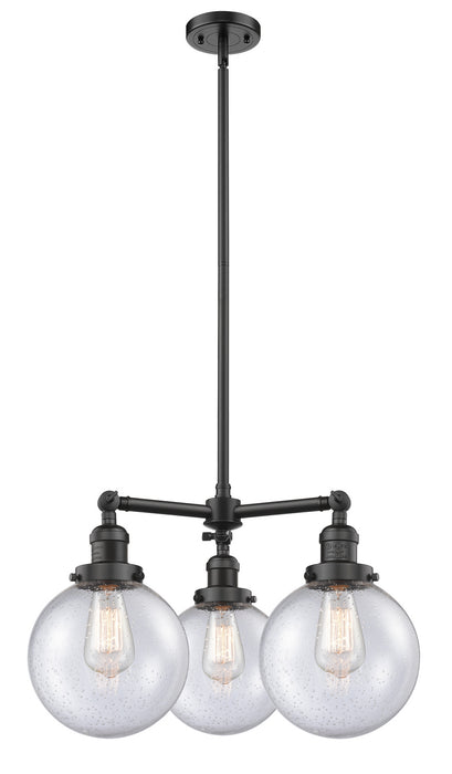 Innovations - 207-OB-G204-8 - Three Light Chandelier - Franklin Restoration - Oil Rubbed Bronze