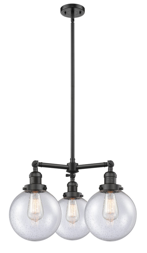 Innovations - 207-OB-G204-8 - Three Light Chandelier - Franklin Restoration - Oil Rubbed Bronze