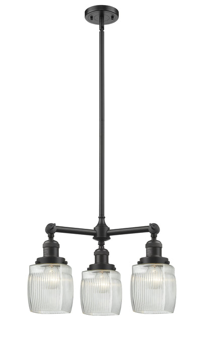 Innovations - 207-OB-G302 - Three Light Chandelier - Franklin Restoration - Oil Rubbed Bronze