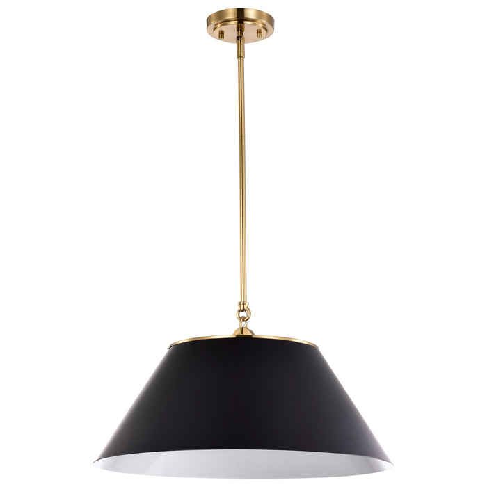 Nuvo Lighting - 60-7414 - Three Light Pendant - Dover - Black / Vintage Brass