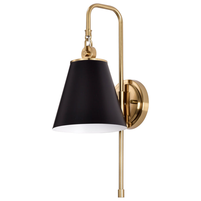 Nuvo Lighting - 60-7445 - One Light Wall Sconce - Dover - Black / Vintage Brass