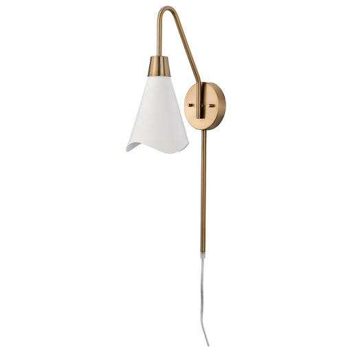 Nuvo Lighting - 60-7468 - One Light Wall Sconce - Tango - Matte White / Burnished Brass