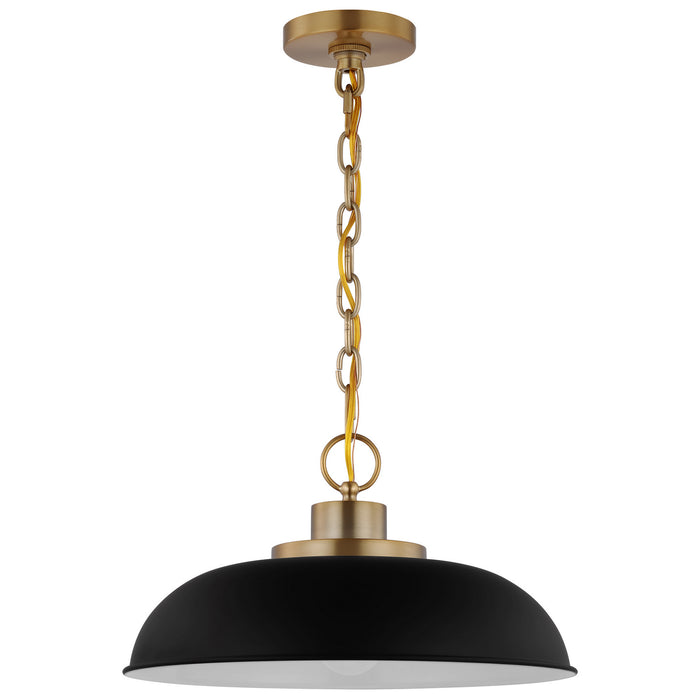Nuvo Lighting - 60-7481 - One Light Pendant - Colony - Matte Black / Burnished Brass