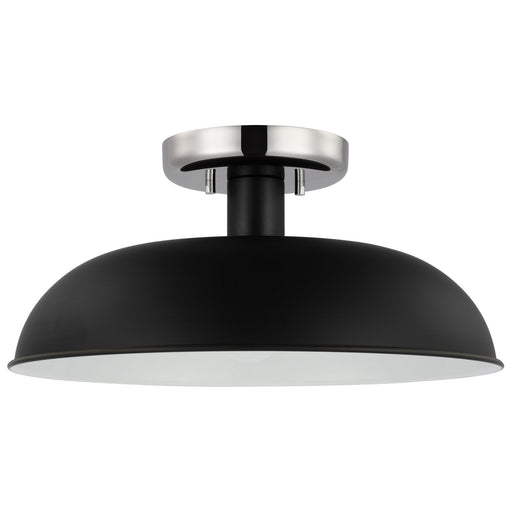 Nuvo Lighting - 60-7492 - One Light Flush Mount - Colony - Matte Black / Polished Nickel