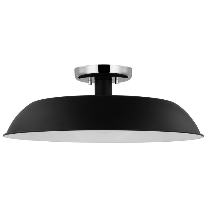 Nuvo Lighting - 60-7495 - One Light Flush Mount - Colony - Matte Black / Polished Nickel