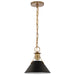 Nuvo Lighting - 60-7521 - One Light Pendant - Outpost - Matte Black / Burnished Brass