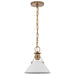 Nuvo Lighting - 60-7522 - One Light Pendant - Outpost - Matte White / Burnished Brass