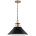 Nuvo Lighting - 60-7525 - One Light Pendant - Outpost - Matte Black / Burnished Brass