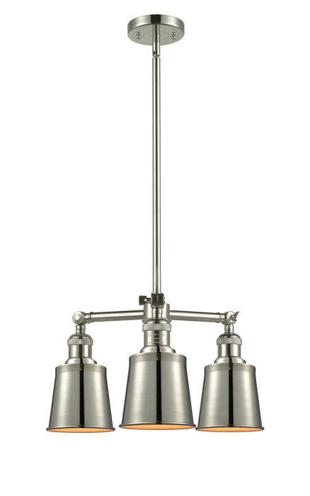 Innovations - 207-PN-M9 - Three Light Chandelier - Franklin Restoration - Polished Nickel