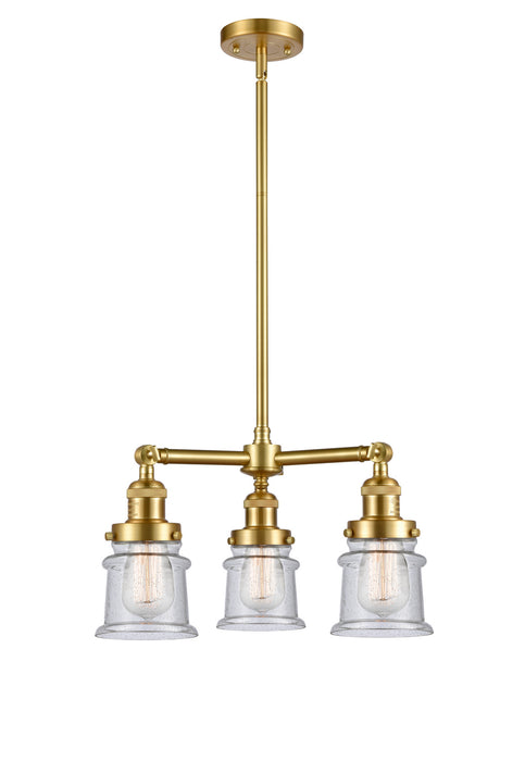 Innovations - 207-SG-G184S - Three Light Chandelier - Franklin Restoration - Satin Gold