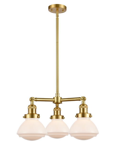 Innovations - 207-SG-G321 - Three Light Chandelier - Franklin Restoration - Satin Gold