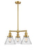 Innovations - 207-SG-G44 - Three Light Chandelier - Franklin Restoration - Satin Gold