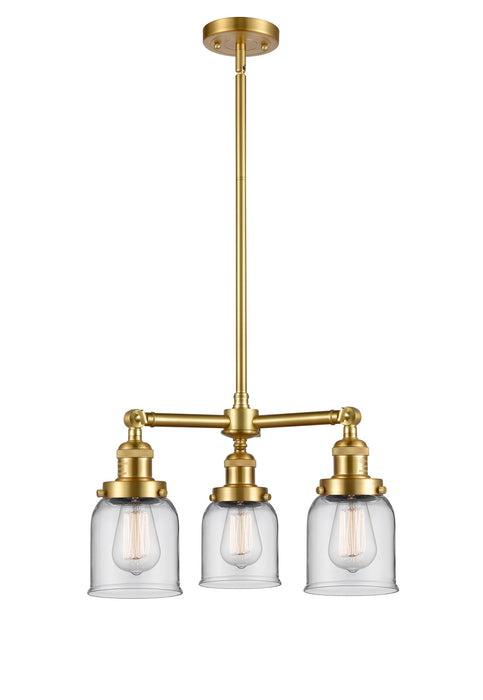 Innovations - 207-SG-G52 - Three Light Chandelier - Franklin Restoration - Satin Gold