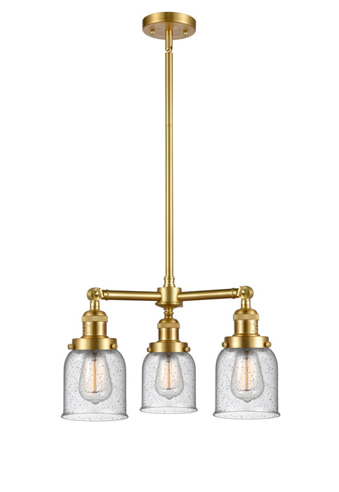 Innovations - 207-SG-G54 - Three Light Chandelier - Franklin Restoration - Satin Gold