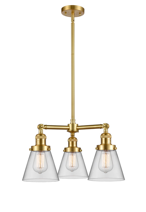 Innovations - 207-SG-G62 - Three Light Chandelier - Franklin Restoration - Satin Gold