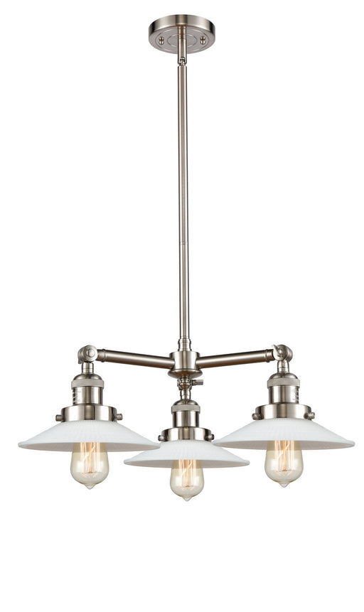 Innovations - 207-SN-G1 - Three Light Chandelier - Franklin Restoration - Brushed Satin Nickel