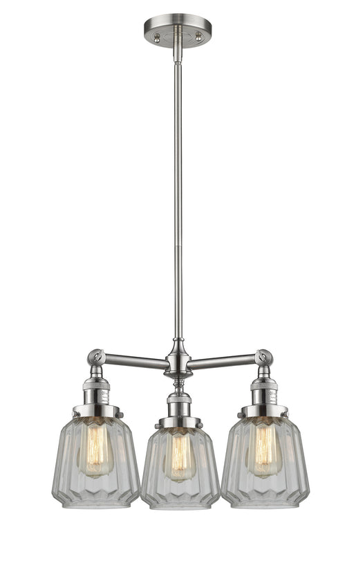 Innovations - 207-SN-G142-LED - LED Chandelier - Franklin Restoration - Brushed Satin Nickel