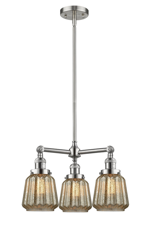 Innovations - 207-SN-G146-LED - LED Chandelier - Franklin Restoration - Brushed Satin Nickel