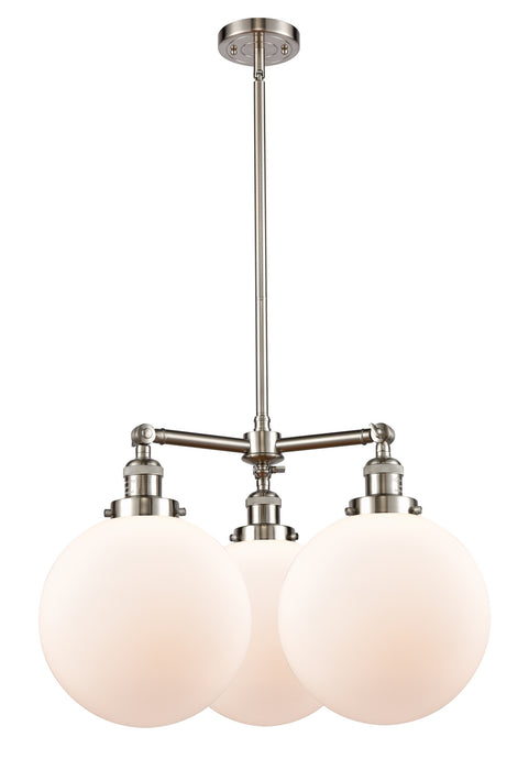 Innovations - 207-SN-G201-10-LED - LED Chandelier - Franklin Restoration - Brushed Satin Nickel