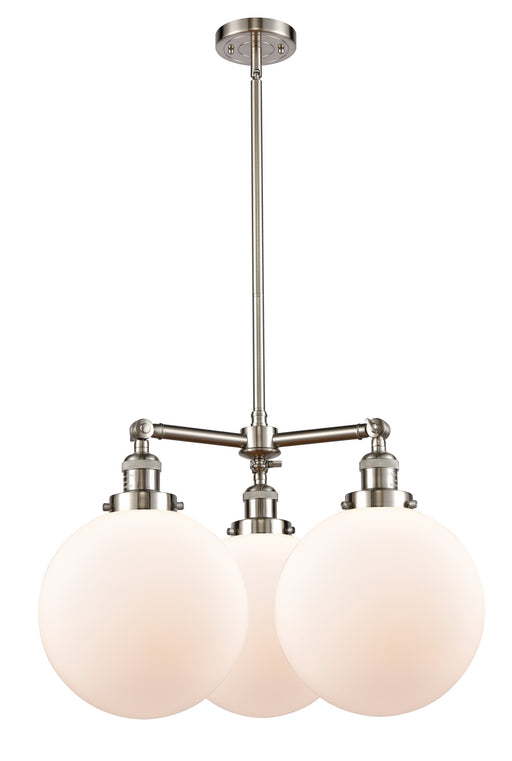 Innovations - 207-SN-G201-10-LED - LED Chandelier - Franklin Restoration - Brushed Satin Nickel