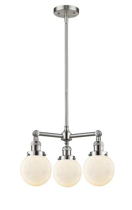 Innovations - 207-SN-G201-6-LED - LED Chandelier - Franklin Restoration - Brushed Satin Nickel