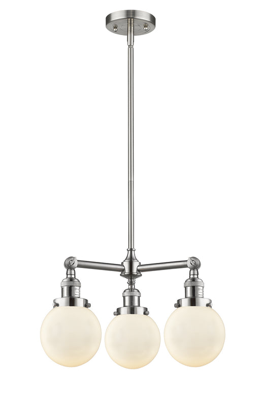 Innovations - 207-SN-G201-6-LED - LED Chandelier - Franklin Restoration - Brushed Satin Nickel