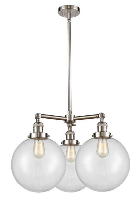 Innovations - 207-SN-G202-10-LED - LED Chandelier - Franklin Restoration - Brushed Satin Nickel