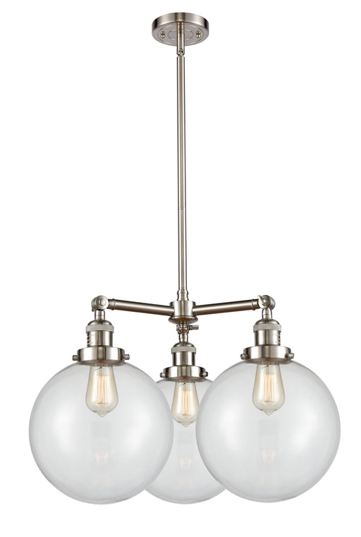 Innovations - 207-SN-G202-10-LED - LED Chandelier - Franklin Restoration - Brushed Satin Nickel
