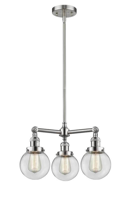 Innovations - 207-SN-G202-6-LED - LED Chandelier - Franklin Restoration - Brushed Satin Nickel