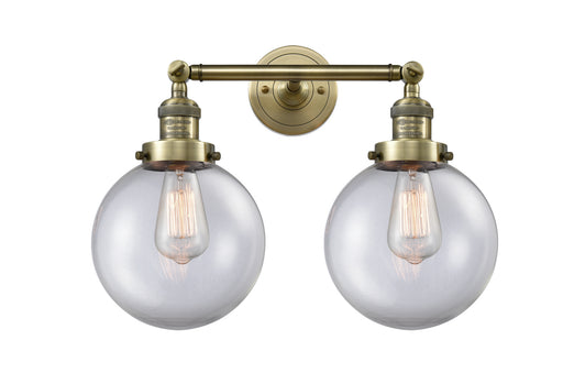 Innovations - 208-AB-G202-8 - Two Light Bath Vanity - Franklin Restoration - Antique Brass