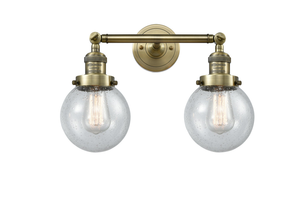 Innovations - 208-AB-G204-6 - Two Light Bath Vanity - Franklin Restoration - Antique Brass