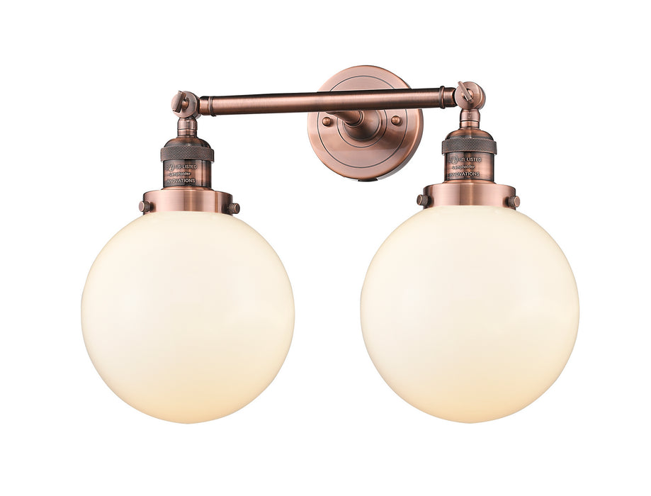 Innovations - 208-AC-G201-8-LED - LED Bath Vanity - Franklin Restoration - Antique Copper