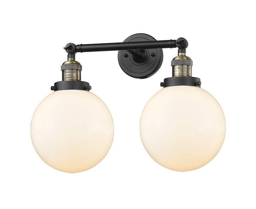 Innovations - 208-BAB-G201-8 - Two Light Bath Vanity - Franklin Restoration - Black Antique Brass