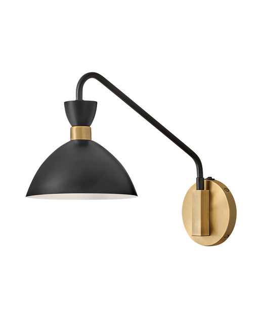 Lark - 83250BK-HB - LED Plug-In Wall Sconce - Simon - Black with Heritage Brass
