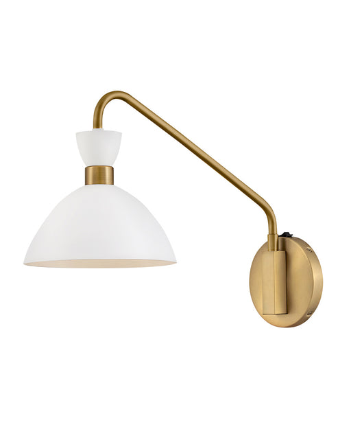 Lark - 83250MW-HB - LED Plug-In Wall Sconce - Simon - Matte White with Heritage Brass