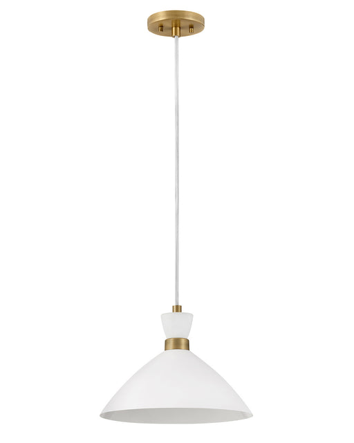 Lark - 83257MW-HB - LED Pendant - Simon - Matte White with Heritage Brass