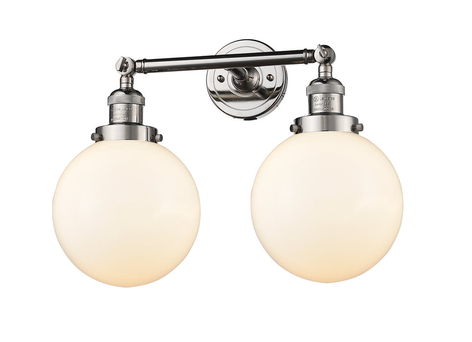 Innovations - 208-PN-G201-8 - Two Light Bath Vanity - Franklin Restoration - Polished Nickel