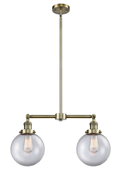 Innovations - 209-AB-G202-8-LED - LED Island Pendant - Franklin Restoration - Antique Brass