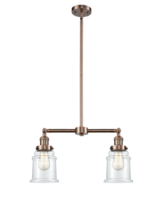 Innovations - 209-AC-G182 - Two Light Island Pendant - Franklin Restoration - Antique Copper