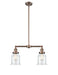 Innovations - 209-AC-G182 - Two Light Island Pendant - Franklin Restoration - Antique Copper